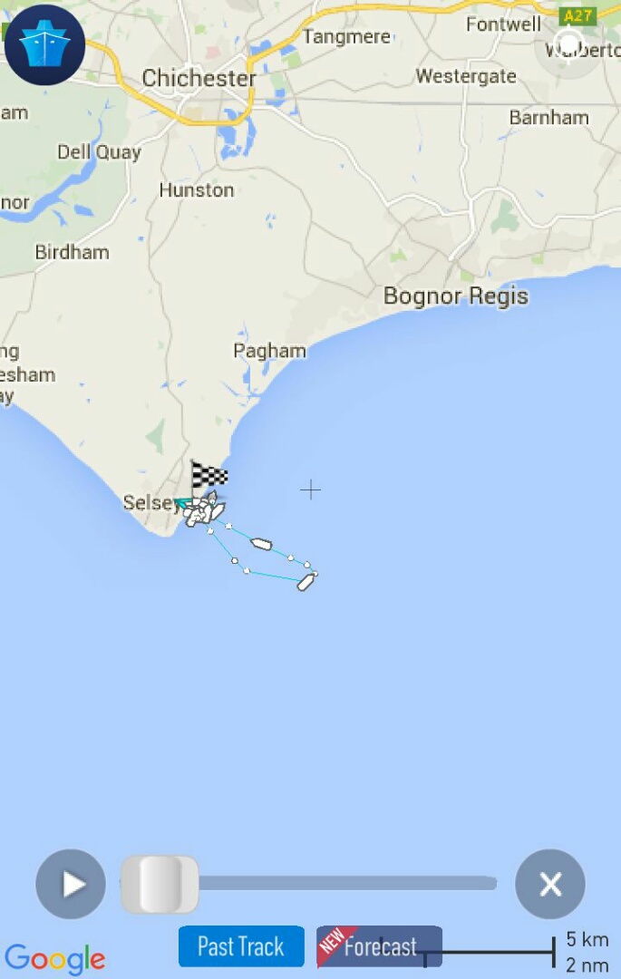 AIS Route of 'Betty and Thomas Moore'
